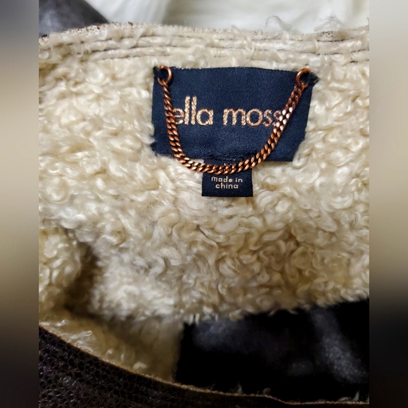 Ella Moss Womens Metallic Collarless Long Sleeve Side Zip Jacket Silver Size M - Picture 10 of 12